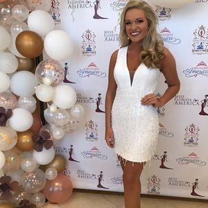 White Rachel Allan Cocktail Party Dress